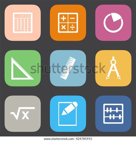 Math Flat Icon Set Stock Vector Royalty Free 424785955 Shutterstock