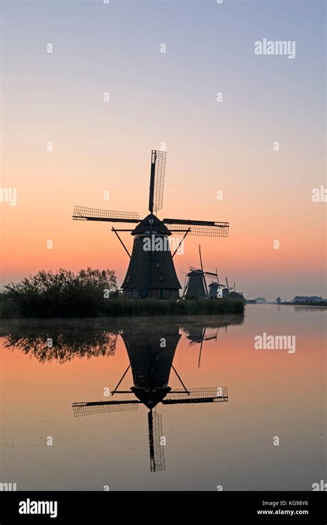 Historic Windmills Unesco World Heritage Site Kinderdijk South