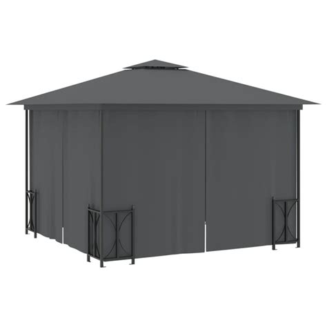 Tonnelle Avec Parois Et Toit Double 3x3 M Anthracite Sur Jardinao