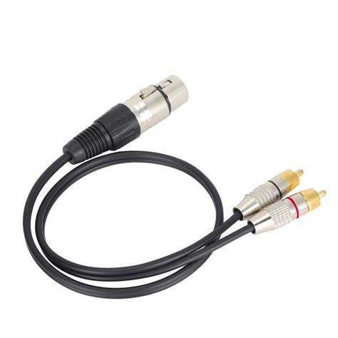 Hurrise C Ble Xlr Femelle Vers Double Rca M Le S Parateur Audio