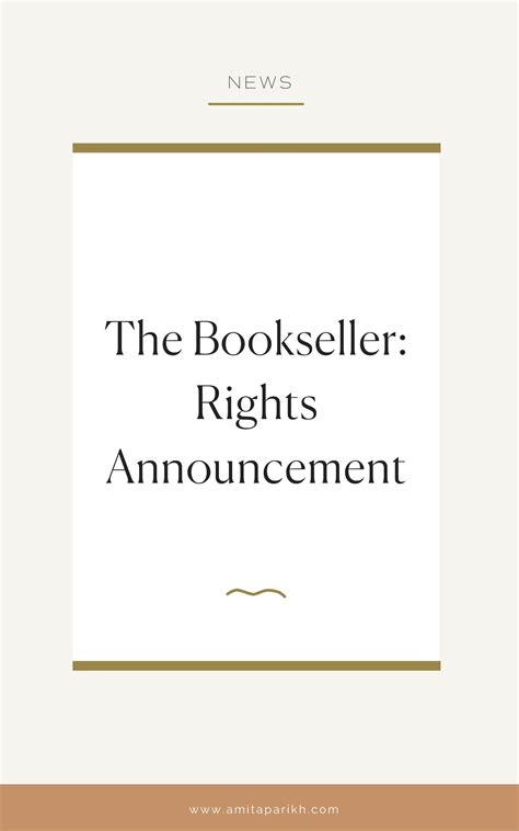 The Bookseller - Rights Announcement — Amita Parikh