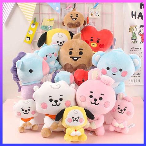 KPOP BTS BT21 Seated Doll 20cm Plush Toy Gifts TATA COOKY CHIMMY KOYA