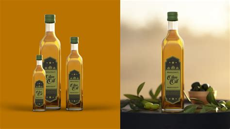 Label Design Olive Oil Bottle With Mockup Adobe Illustrator