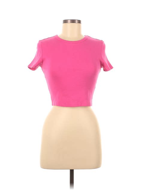 Zara Solid Pink Short Sleeve T Shirt Size M 0 Off Thredup