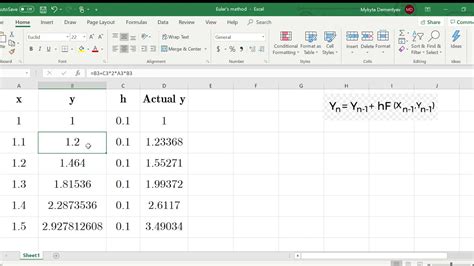 Doing Euler S Method In Excel Youtube