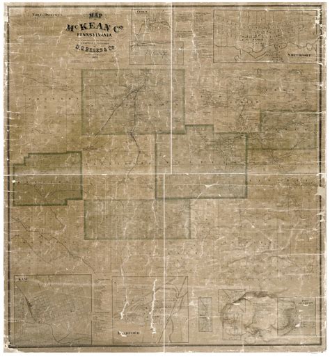 Mckean County Pennsylvania 1871 Copy 2 Old Map Reprint Old Maps