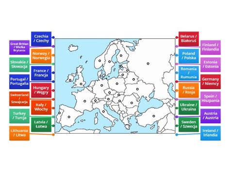 Pl Mapa Europy Eng Map Of Europe Labelled Diagram