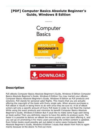 Pdf Computer Basics Absolute Beginners Guide Windows 8 Edition