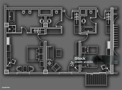 Dessin De Plan Architectural Dune Chambre Dhôtel Exécutive De Costume