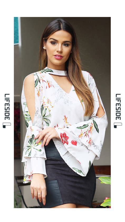 Lifeside Moda Feminina Outono Inverno Blusa Estampada Gola