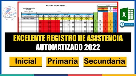 Excelente Registro De Asistencia Del Estudiante Automatizado En Formato