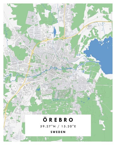 ÖREBRO City Digital Map Poster – Geographical | Maps & More