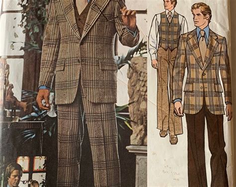 Mens Suit Sewing Pattern Vogue 2916 Vintage Suit Jacket Vest Pants