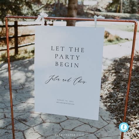 Let The Party Begin Wedding Sign Template Modern Wedding Welcome Signs