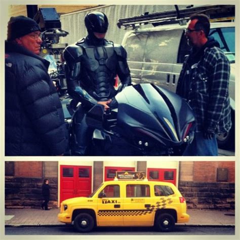 UPDATE: ROBOCOP Filming A Chase Scene On His Motorcycle; Plus A Futuristic Police Car