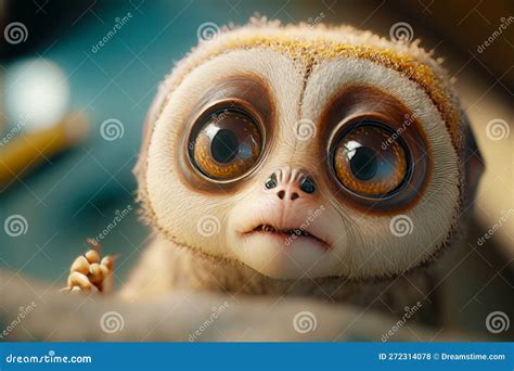 Close Up of Small Animal with Big Eyes and Nose with Tiny Amount of ...