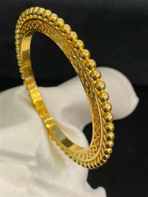 Stunning Dubai Handmade Bangle Bracelet In Solid 916 Stamped 22k Yellow