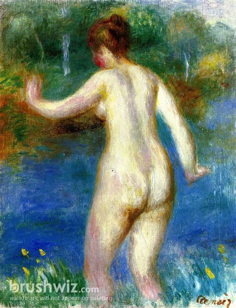 Naked Woman Entering The Water By Pierre Auguste Renoir Oil Painting