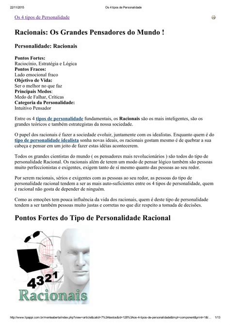 Pdf Os 4 Tipos De Personalidade Pdfslidenet