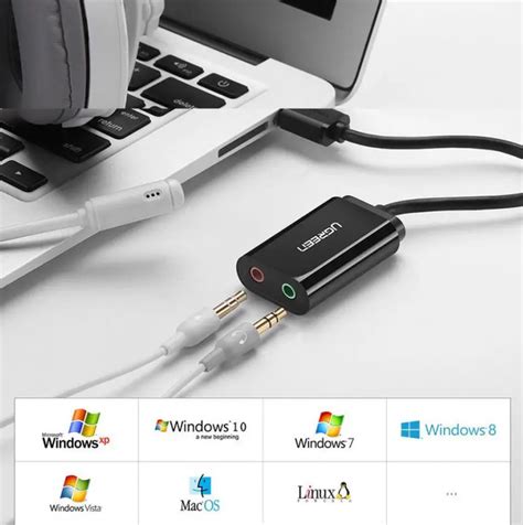 Внешняя звуковая карта Ugreen US205 USB 2.0 to 2 x Jack 3.5mm (30724 ...
