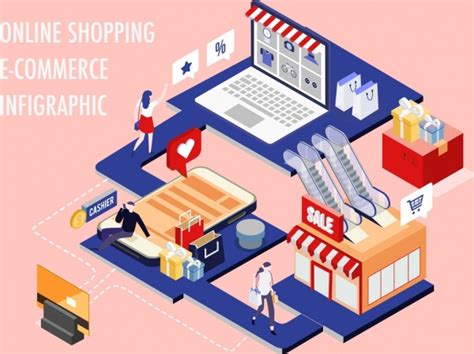 Ecommerce Inforgraphic Shopping Design Elements 3d Sketch Vectors