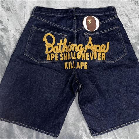 Bape Denim Jorts Y2k Style Worn Once Tag States Depop