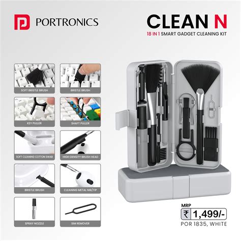 Buy Portronics Clean N Gadget Cleaning Kit With 3 Tip Brushes Cleaning