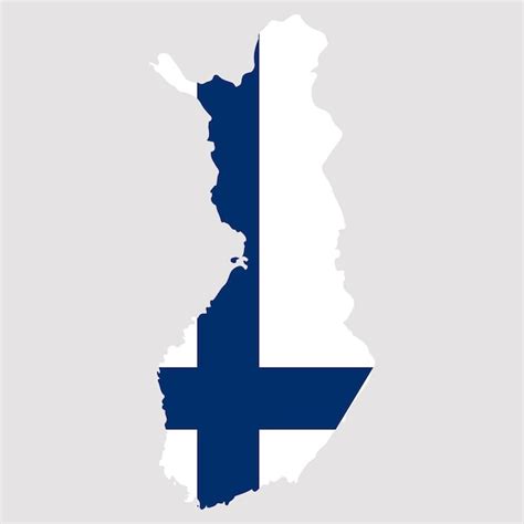 Mapa de Finlandia Bandera finlandesa Símbolo de Finlandia Vector Premium