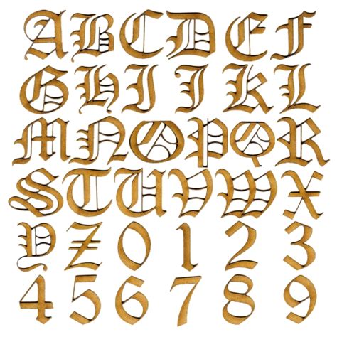 Olde English Font - Single MDF Letters and Numbers