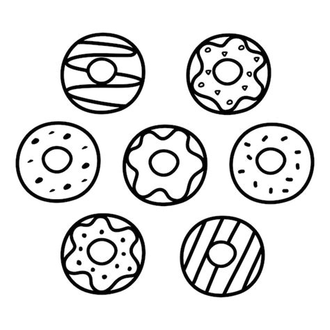 Premium Vector | Set of hand-drawn donuts