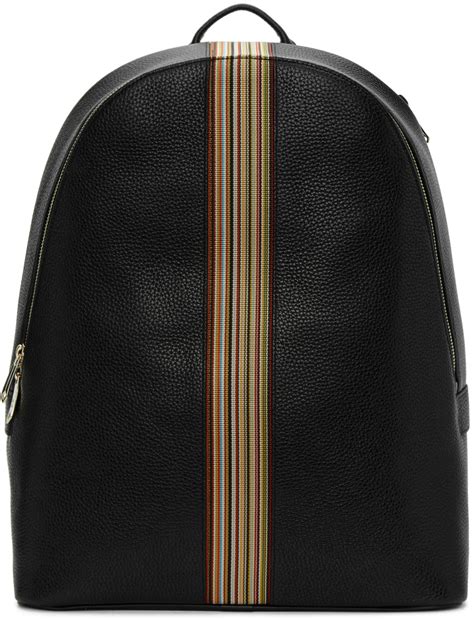 Paul Smith Black Multi Stripe Rucksack SSENSE Canada