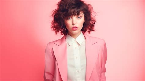 Premium AI Image Beautiful Blonde Woman Posing In White Jacket