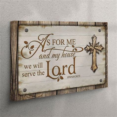 Farmhouse As For Me And My House 2415 Canvas Print Bible Verse Wall