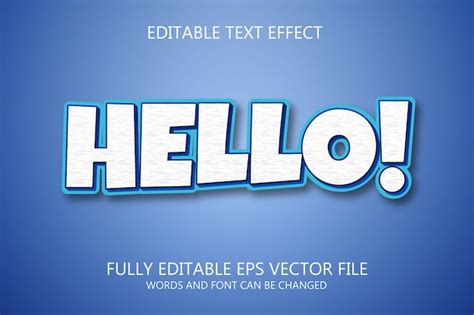 Premium Vector Hello 3d Editable Text Style Effect