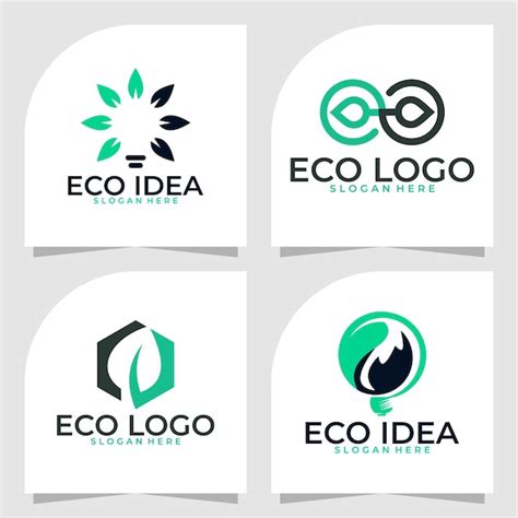 Conjunto De Plantilla De Dise O De Vector De Logotipo Ecol Gico