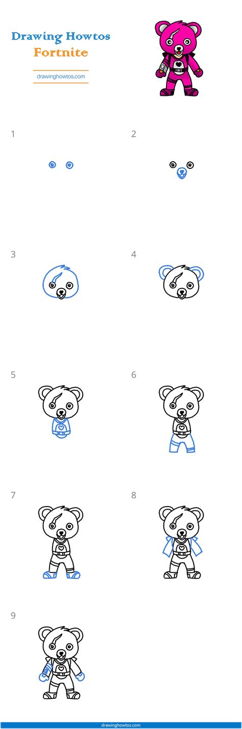 How To Draw Cuddle Team Leader From Fortnite Step By Step Easy