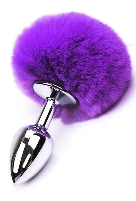 PLUG ANAL CON POMPÓN MORADO TALLA S Buketo