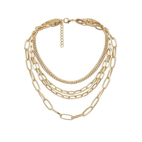 Buy Oomph Gold Tone Link Chain Multi Layered Multi Strand Delicate