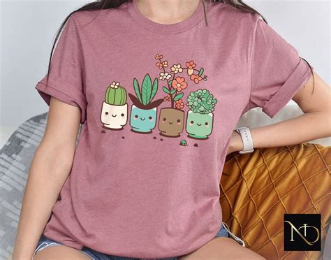 Cute Plant Shirts Floral Shirt Gardening Shirt Succulent T Shirt