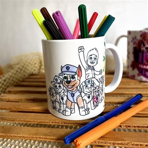 Caneca de Polímero para Colorir 6 Canetinhas Elo7