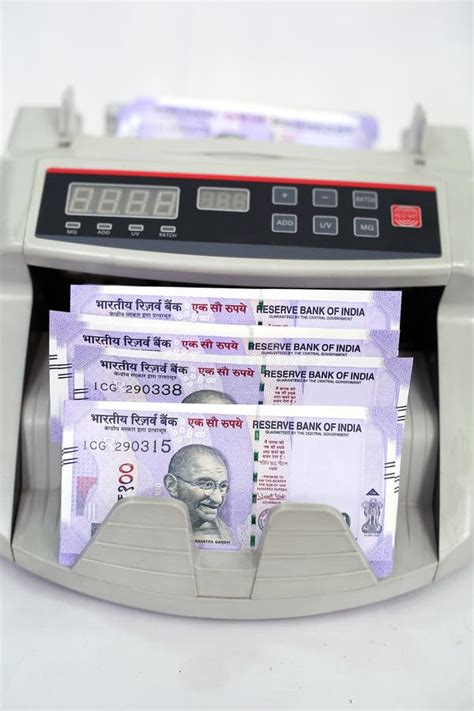 New Indian Currency Notes in the Cash Counting Machine Editorial Image ...