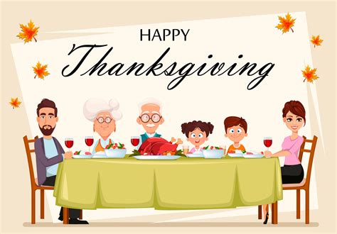 Happy Thanksgiving day. Happy family 3226019 Vector Art at Vecteezy