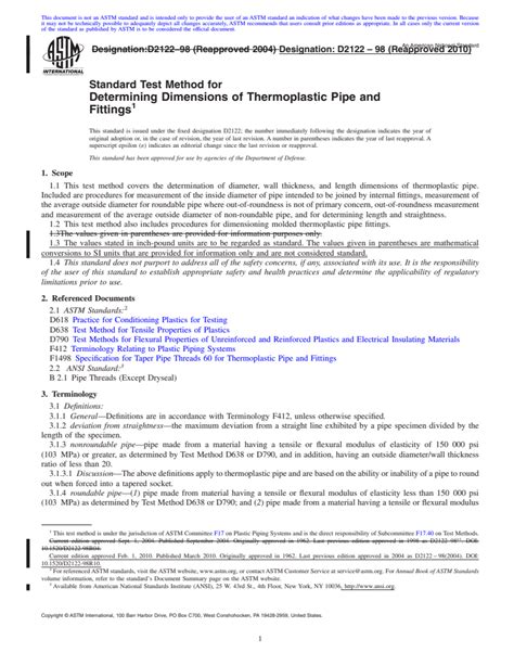 ASTM D2122 98 2010 Standard Test Method For Determining Dimensions