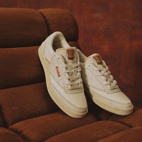 reebok footwear men reebok  kodak club   shoes chalkcreamred
