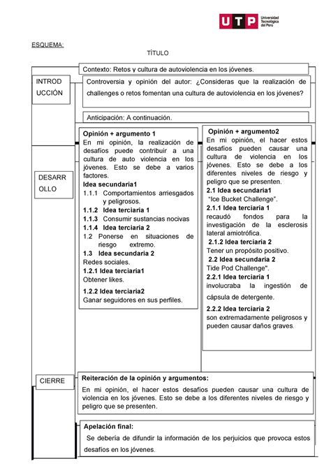 🔴 Ac S16 Semana 16 Tema 01 Tarea Práctica Calificada 2 Esquema