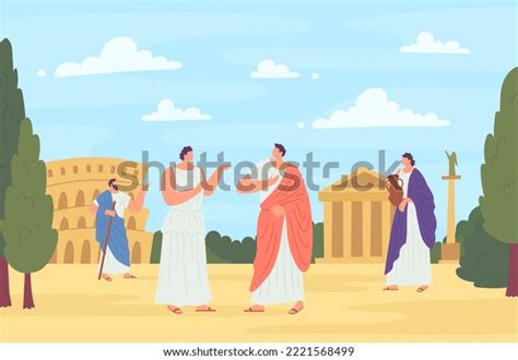 Cartoon Color Characters People Ancient Roman Stock Vector (Royalty ...