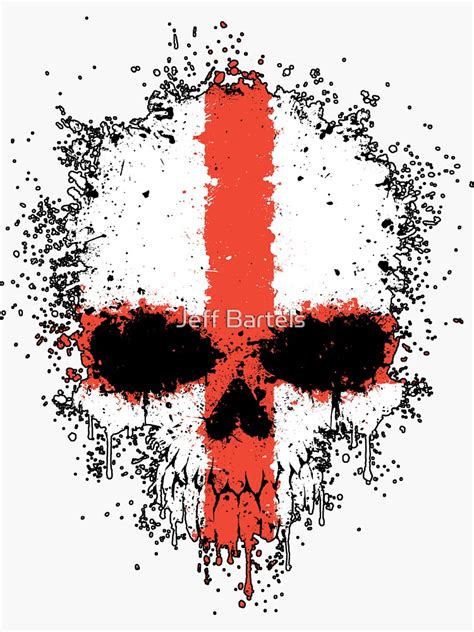 Chaotic English Flag Splatter Skull Sticker For Sale By JeffBartels