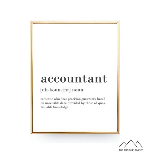 Funny Accountant Definition Print Printable Digital Art Etsy