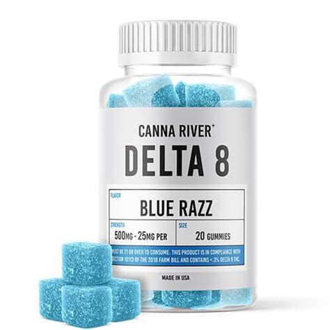 Canna River Delta 8 Edible Blue Razz Gummies 500mg