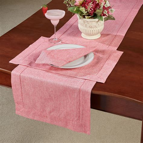 Hemstitch Solid Color Cotton Table Linens